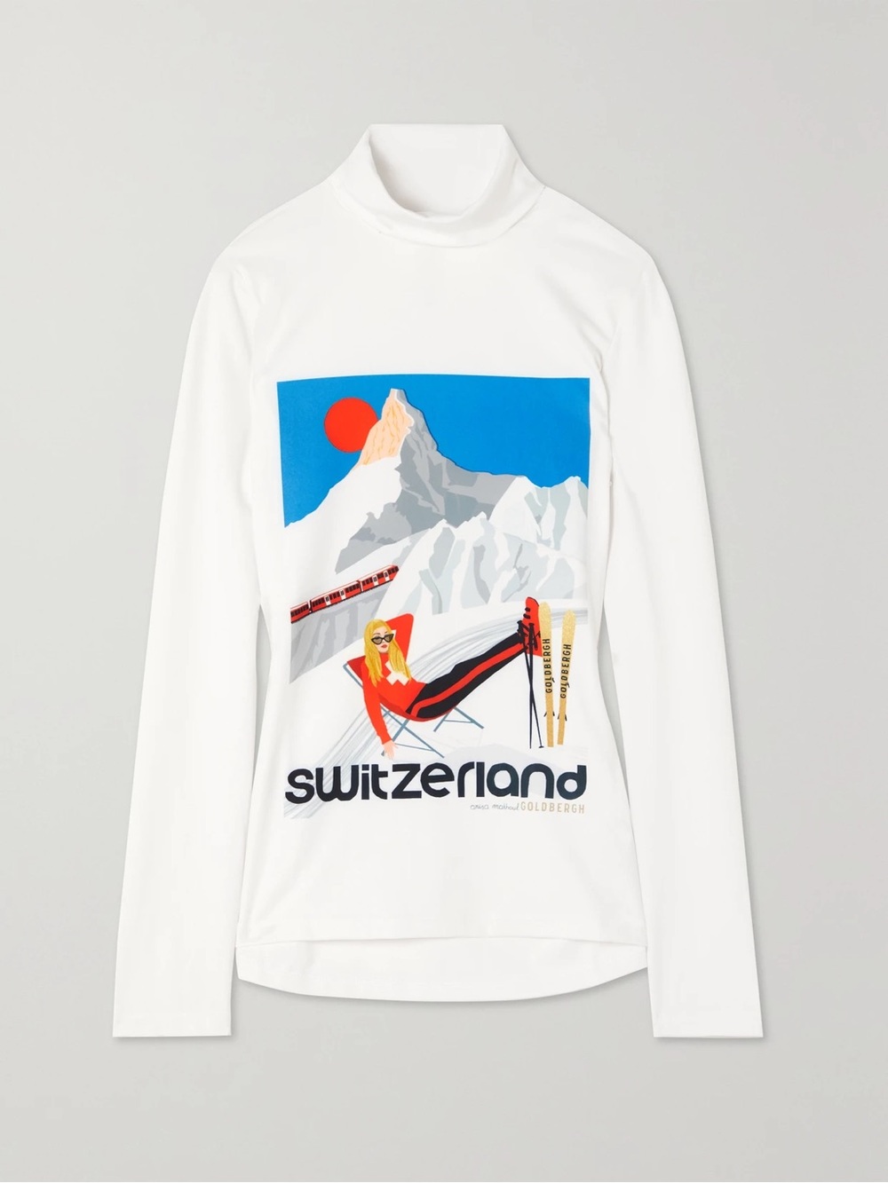 Goldbergh Limited Edition Switzerland Gluhen Pully Printed Stretch Base Layer